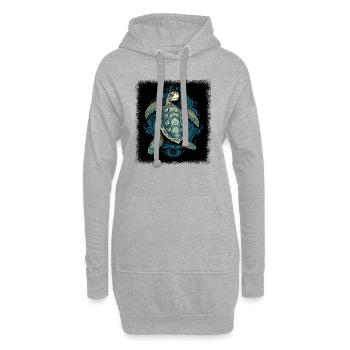 Animal Defense Blagues Cool Love Statement Earth - Sweat-shirt à capuche long Femme - gris chiné - Devant
