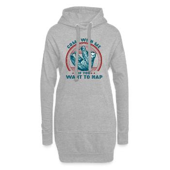 Venez avec moi SI VOUS VOULEZ NAP - Sweat-shirt à capuche long Femme - gris chiné - Devant