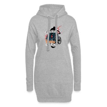 Les amateurs de VTT - anniversaire 40 - Sweat-shirt à capuche long Femme - gris chiné - Devant