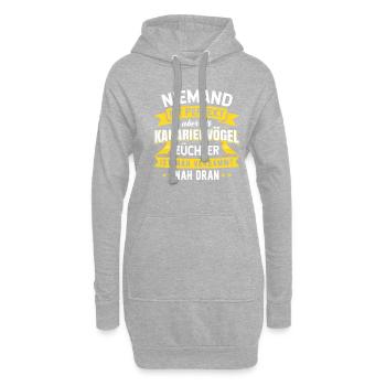 Vogelhalter Vogelzüchter Haustier Kanarienvogel - Hoodie-Kleid - Grau meliert - Vorne