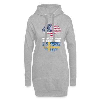 American grown Swedish Roots Schweden - Hoodie-Kleid - Grau meliert - Vorne