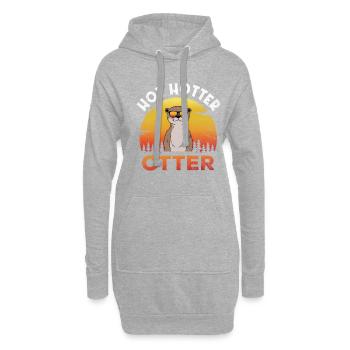 Hot Hotter Otter Wortspiel Doppelbedeutung Otter - Hoodie-Kleid - Grau meliert - Vorne