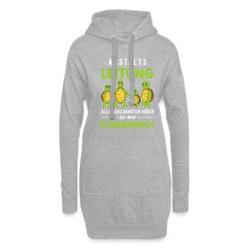 Anstaltsleitung Alle Schildkröten Hören Auf Mich - Hoodie-Kleid - Grau meliert - Vorne