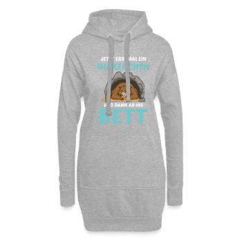 Schlafmütze Faulenzen Schlafen Pyjama Bär - Hoodie-Kleid - Grau meliert - Vorne