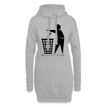 Gluten Container (schwarz) - Hoodie-Kleid - Grau meliert - Vorne