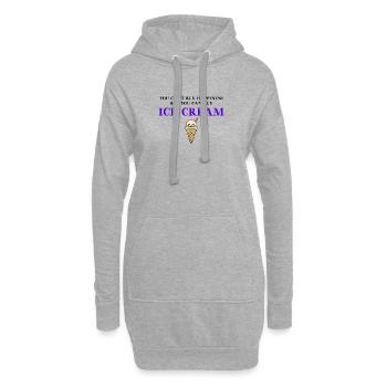 Idée cadeau crème glacée drôle - Sweat-shirt à capuche long Femme - gris chiné - Devant