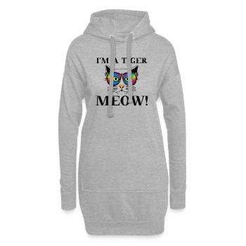 Chat - Je suis un tigre, miaou! Drôle d’idée cadeau sucrée - Sweat-shirt à capuche long Femme - gris chiné - Devant
