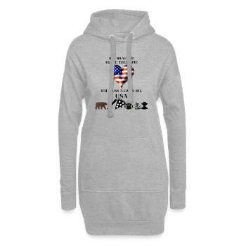 USA lustig Therapie Geschenkidee Amerika - Hoodie-Kleid - Grau meliert - Vorne