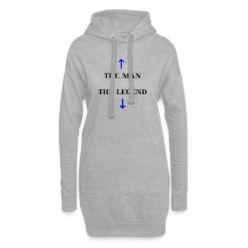 The Man, The Legend - witzige Geschenkidee lustig - Hoodie-Kleid - Grau meliert - Vorne