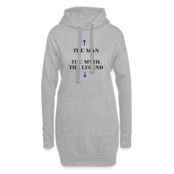 The Man, The Myth, The Legend witzige Geschenkidee - Hoodie-Kleid - Grau meliert - Vorne