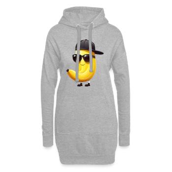 Cool Banana Gangster - Hip Hop Style Design - Sweat-shirt à capuche long Femme - gris chiné - Devant