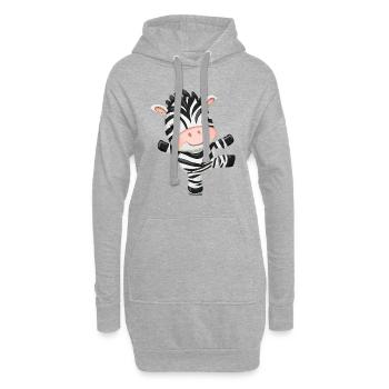Dancing Zebra on Ice - Ice Skater Design - Hoodie Dress - heather grey - Front
