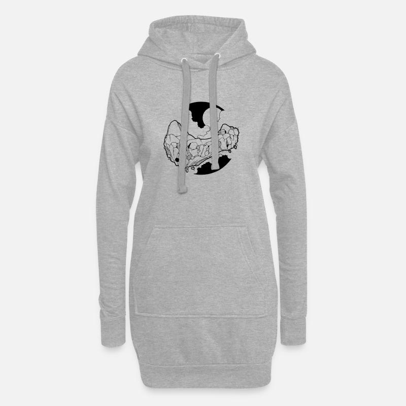 110 - Hoodie-Kleid - Grau meliert