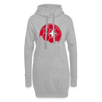 Suisse Ballon de football Football - Sweat-shirt à capuche long Femme - gris chiné - Devant