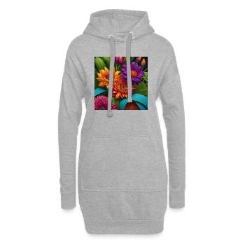 Amazing Flowers - Hoodie Dress - heather grey - Front