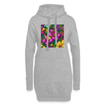 Amazing Flowers - Hoodie Dress - heather grey - Front