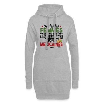 Mexicaine Mexique Femme Cadeau Espagnol Humour - Sweat-shirt à capuche long Femme - gris chiné - Devant