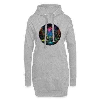 Dynamische Neonreisen: Die Welt des Neon Jungle - Hoodie-Kleid - Grau meliert - Vorne