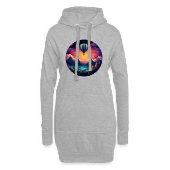 Des aventures rétro pleines de vie : votre R unique - Sweat-shirt à capuche long Femme - gris chiné - Devant
