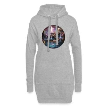 Sorts d’étoiles enveloppants - Sweat-shirt à capuche long Femme - gris chiné - Devant