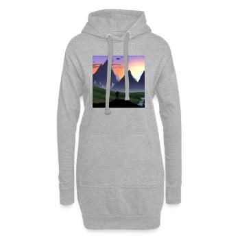 Berglandschaft - Hoodie-Kleid - Grau meliert - Vorne