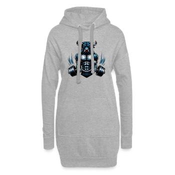 Taureau fort - Sweat-shirt à capuche long Femme - gris chiné - Devant