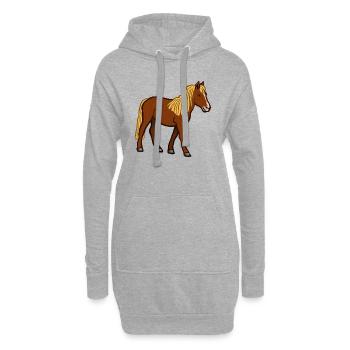 horse - Hoodie Dress - heather grey - Front