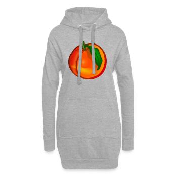 peach pfirsich veggie gemuese fruits2 - Hoodie-Kleid - Grau meliert - Vorne