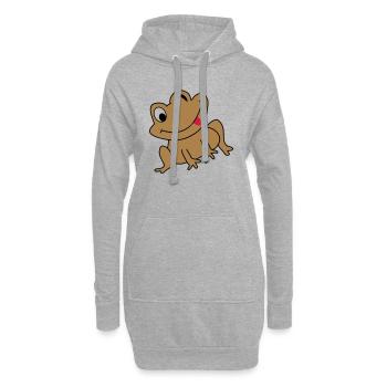 Frosch Idee Glücklich Cartoon Kinder Geschenk - Hoodie-Kleid - Grau meliert - Vorne