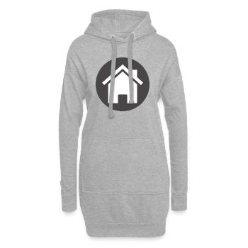 building house homes architektur haus gebaeude206 - Hoodie-Kleid - Grau meliert - Vorne