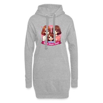 Fête des Mères - Deux mamans et leur fille - Sweat-shirt à capuche long Femme - gris chiné - Devant