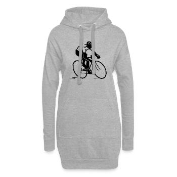 bicycle mountain bike cyclist mountainbike fahrrad - Hoodie-Kleid - Grau meliert - Vorne
