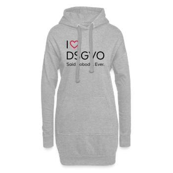 J'aime DSGVO (noir) - Sweat-shirt à capuche long Femme - gris chiné - Devant