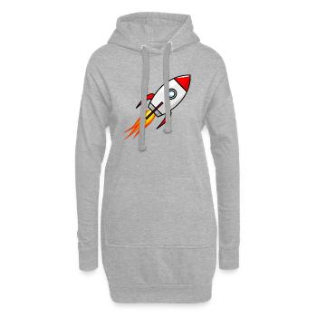 rakete rocket space shuttle ufo raumschiff mond - Hoodie-Kleid - Grau meliert - Vorne