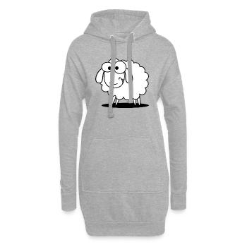 mouton - Sweat-shirt à capuche long Femme - gris chiné - Devant