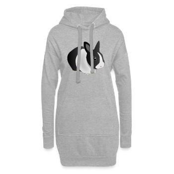 lièvre - Sweat-shirt à capuche long Femme - gris chiné - Devant