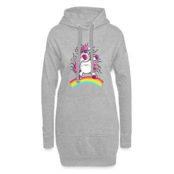 Dabbendes Unicorn Sur Rainbow I Dab Dance - Sweat-shirt à capuche long Femme - gris chiné - Devant