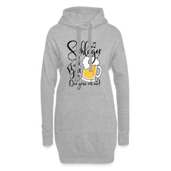 Schlager und Bier Das gönn ich mir  - Hoodie-Kleid - Grau meliert - Vorne