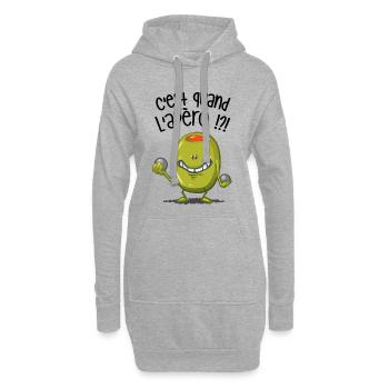 C'est quand l'apéro ? - Sweat-shirt à capuche long Femme - gris chiné - Devant