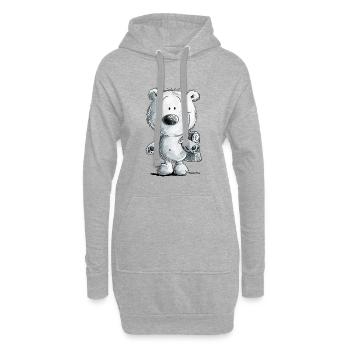 Ours polaire écolier I scolarité cadeau de 1ère classe - Sweat-shirt à capuche long Femme - gris chiné - Devant