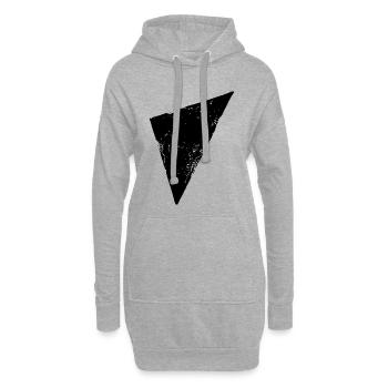 Triangle | Polygone | Triangle - Sweat-shirt à capuche long Femme - gris chiné - Devant