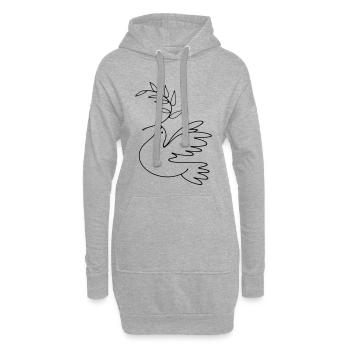 Friedenstaube - Hoodie-Kleid - Grau meliert - Vorne