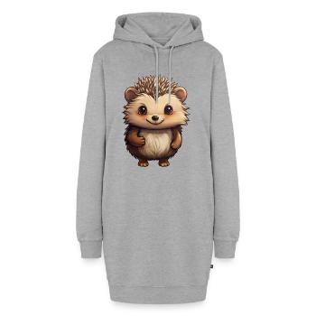 hérisson mignon - Design doux - joyeux - Sweat-shirt à capuche long Femme - gris chiné - Devant