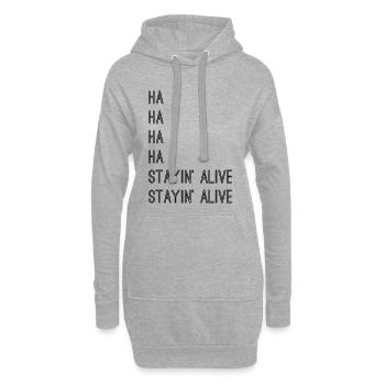 Stayin alive! - Hoodie-Kleid - Grau meliert - Vorne