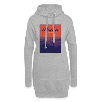 Praha Farbverlauf Stadtlandschaft - Hoodie-Kleid - Grau meliert - Vorne