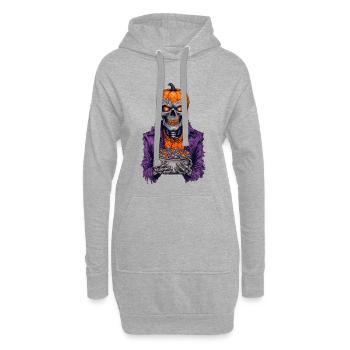 Bonbons squelette d’Halloween - Sweat-shirt à capuche long Femme - gris chiné - Devant