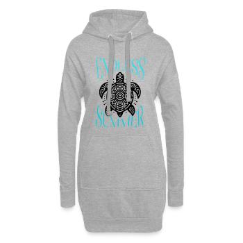 Tropische Meeresschildkröte - Hoodie-Kleid - Grau meliert - Vorne