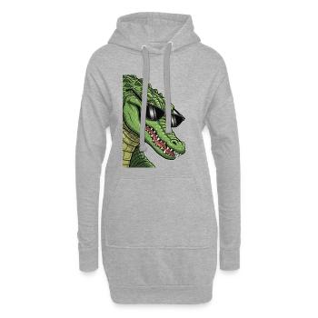 Crocodile décontracté avec lunettes de soleil - Sweat-shirt à capuche long Femme - gris chiné - Devant