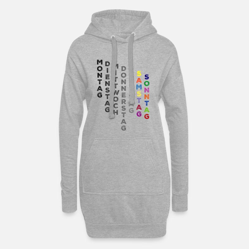 Die Woche , Samstag und Sonntag - bunt  - Hoodie-Kleid - Grau meliert
