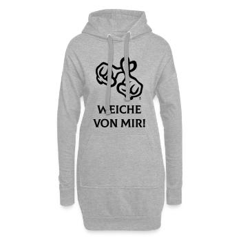 Weiche Von Mir! (Kreuz / Bibel / Religion / 1C) - Hoodie-Kleid - Grau meliert - Vorne